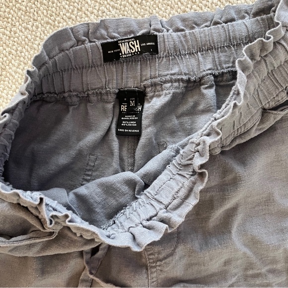 NWOT Re-wash High Rise Raw Hem Linen Shorts - Picture 2 of 5